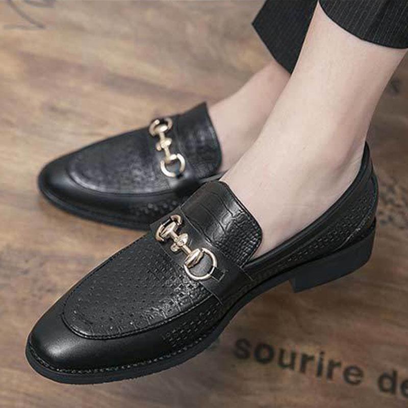 Slip on Formal Dress Shoes for Man Leather Men Shoes Summer Hollow Breathable Oxfords Man Casual Shoes