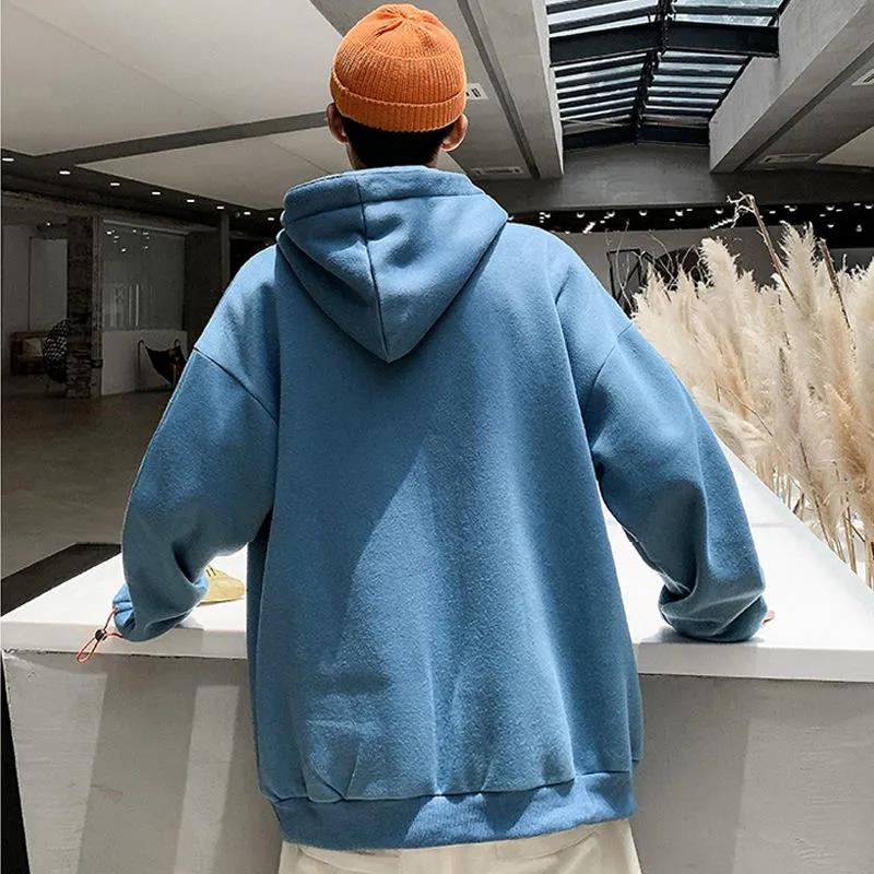 New Autumn and Winter Men's Cashmere Sweater Loose Pullover Hoodie High Collar Casual Coat