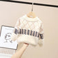 Children's Sweater Men's Plus Velvet Thickening Girl Winter Warm Bottoming Shirt Boy Baby Round Neck Pullover Long-sleeved Sweater