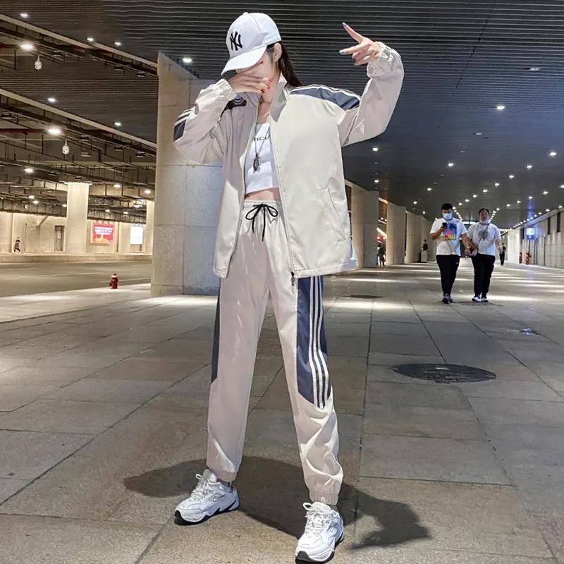 Casual Sportswear Suit Couple Gym Fitness Suit Female Autumn and Winter Loose Tooling Two-piece Yoga Suit Ladies Casual Sets