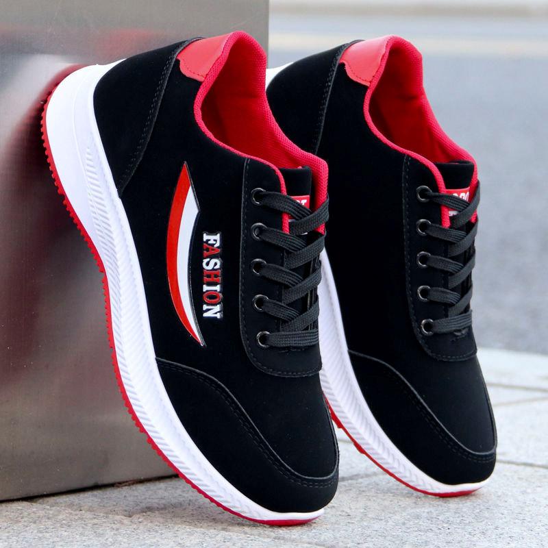 Men's Sports Shoes Fashion Versatile Lightweight Leather Surface Waterproof Non-Slip Running Shoes