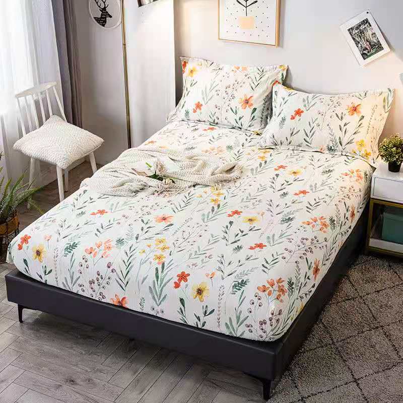 Fitted Waterproof Twin Mattress Cover Cotton Thick Printed Bedspread Bed Sheet Mattress Protector