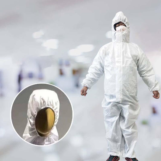 Civil Disposable Protective Clothing Siamese Hooded Isolator Waterproof and Dustproof Anti-fog