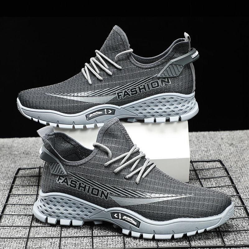 Spring and Autumn Men's Trendy Shoes Flying Mesh Casual Sports Men's Shoes Korean Version of All-match Running Shoes Light