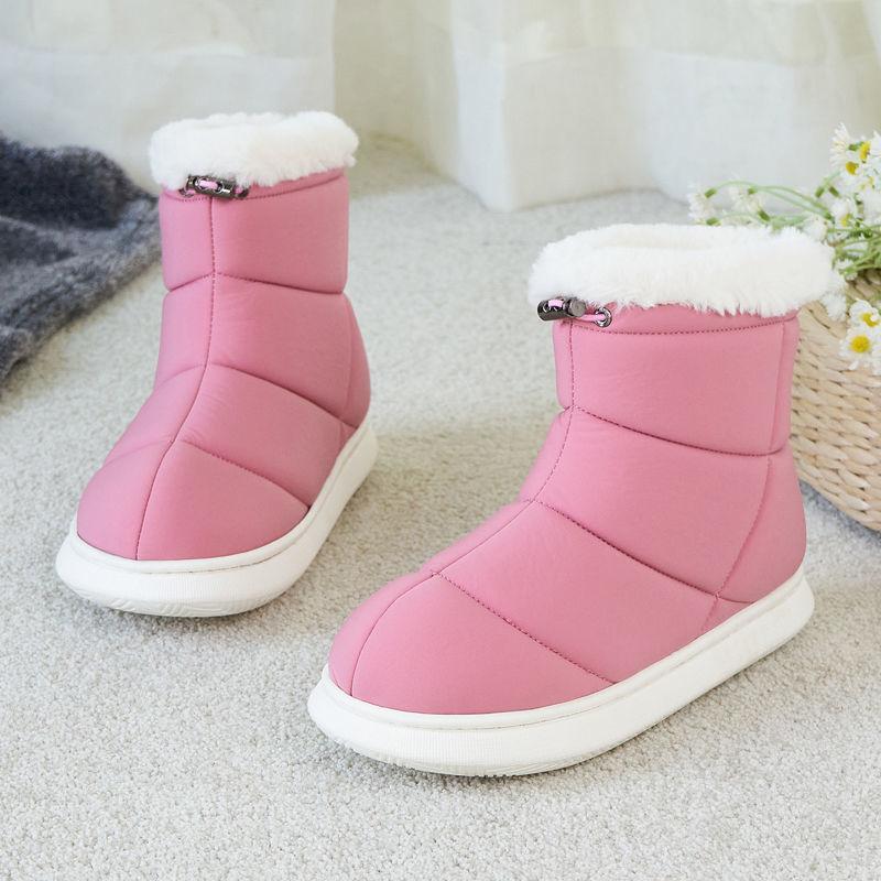 High-top Cotton Slippers for Men and Women with Outer Wear Thick-soled Anti-skid Indoor Thick Warm Cotton Slippers