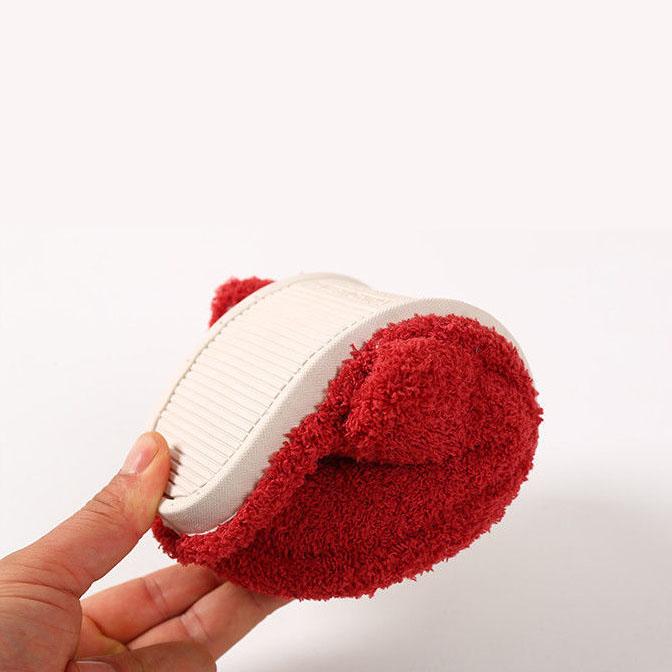 Spring and Autumn Winter Cotton Slippers Women's Indoor Home Office Warm Plush Anti-skid Thick Bottom Flat Slippers
