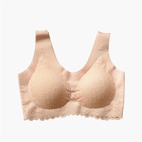Ladies Beauty Back Lace Edge Breathable Thin Latex Top Support Gather No Trace No Steel Ring Shockproof Soft and Comfortable Sports Bra