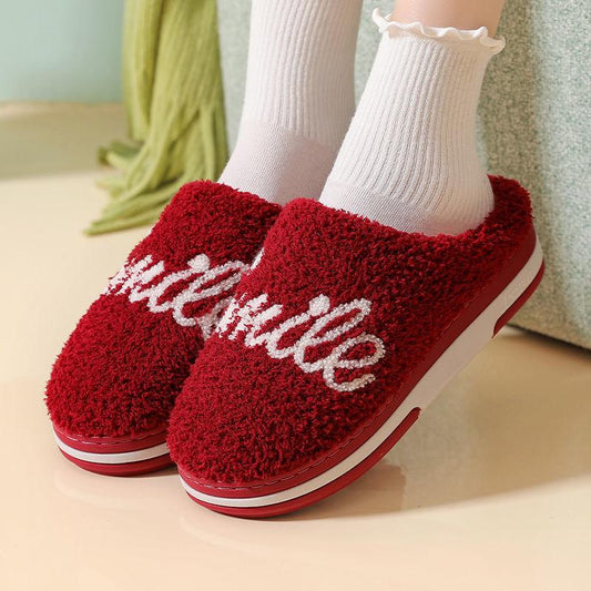 Autumn and Winter Pure Cotton Slippers Indoor Non-slip Soft-soled Shoes Warm Simple Plush Cotton Shoes
