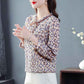 Floral High-end Chiffon Shirt Top Women's Large Size Small Shirt Fashion Temperament Long Sleeves