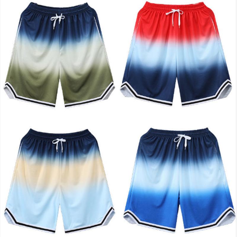 Sports Basketball Shorts Men's Gradient Mesh Five-point Training Quick-drying Loose Over-the-knee Shorts