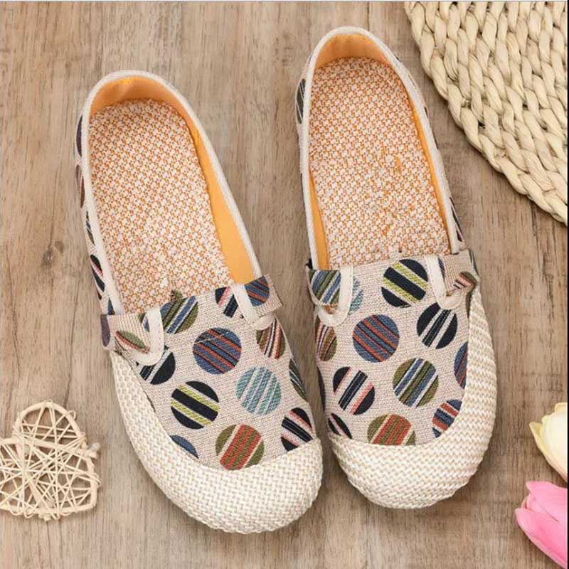 Cloth Shoes Women's Linen Retro Ethnic Style Flat Non-slip Breathable Lazy Shoes