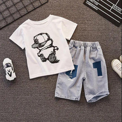 Summer Children's Set Pure Cotton Short Sleeve 2-piece Clothes Boy's Clothing Set Baby Toddler Clothing for Boy