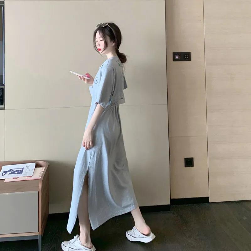 Sexy M-XXXL Women's Dress Backless Split Fork Solid Color Elastic Waist Mid-calf Daily Wear Office Dating Party
