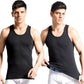 100% Cotton Men's Vest Fitness Stretch Bottoming Shirt Summer Vest Round Neck Sleeveless Vest (2 Pieces)