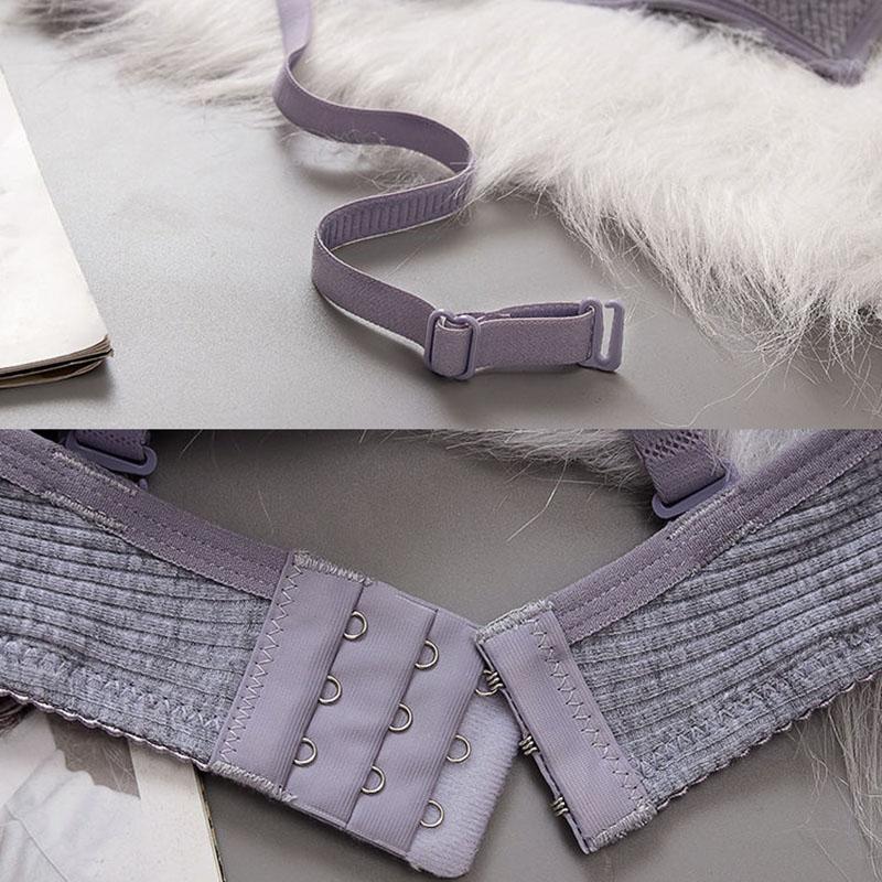 High School Students Pure Cotton Women's Underwear Student Girl Bra Developmental Thin No Steel Ring Shaped Gather Bra