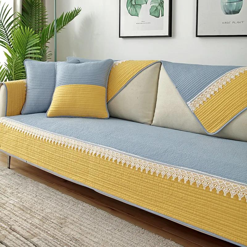 Sofa Cushion Four Seasons Universal Nordic Simple Cotton Fabric Cotton Thick Non-slip Cushion Leather Sofa Cover