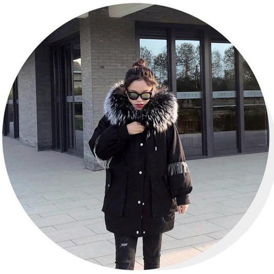 Net Celebrity Women's Down Jacket Mid-length Style Understands Winter Fashion Tide Brand Parka Coat