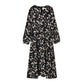 French Temperament Retro V-neck Floral Skirt Female Spring Summer Waist Thinner Over The Knee Chiffon Dress