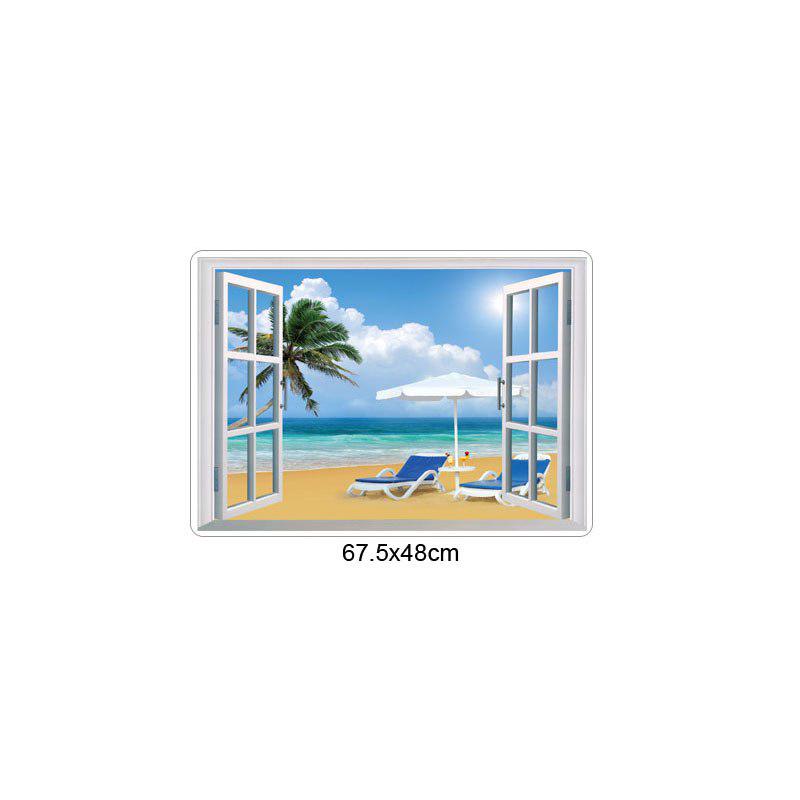 [Wall sticker ]3d Fake Windows Mediterranean Scenery Art Home Decoration Wall Stickers Living Room S