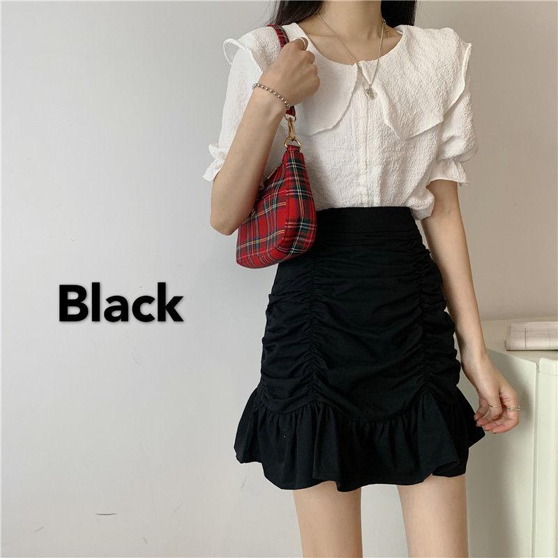 Women Sexy Tight A-line Pleated Skirt High Waist Mermaid Skirt Hip Skirt  Elastic Waist Club Casual Home Office