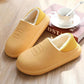 Women's Cotton Slippers In Autumn and Winter Thick Bottom Anti-skid Waterproof Household Indoor Solid Color Warm Wrap Heel Slippers