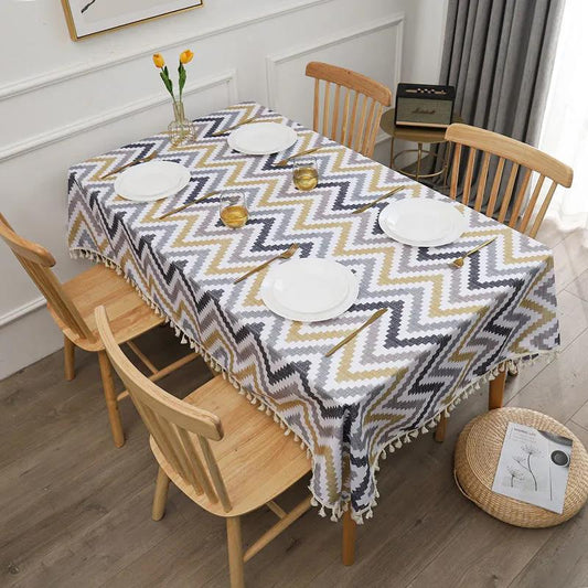 Household Plaid Tablecloth Pastoral Style Rectangular Tablecloth Round Table Cloth