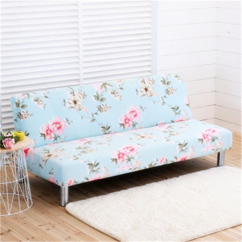 All-inclusive Folding Sofa Bed Cover Tight Wrap Magic Sofa Cover  Printed Stretch Couch Cover Without Armrest