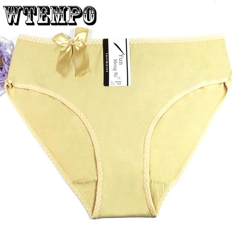 WTEMPO 6 Pcs/Lot Sexy pure cotton woman Striped Underwear Plus Size Seamless Panties woman Intimates