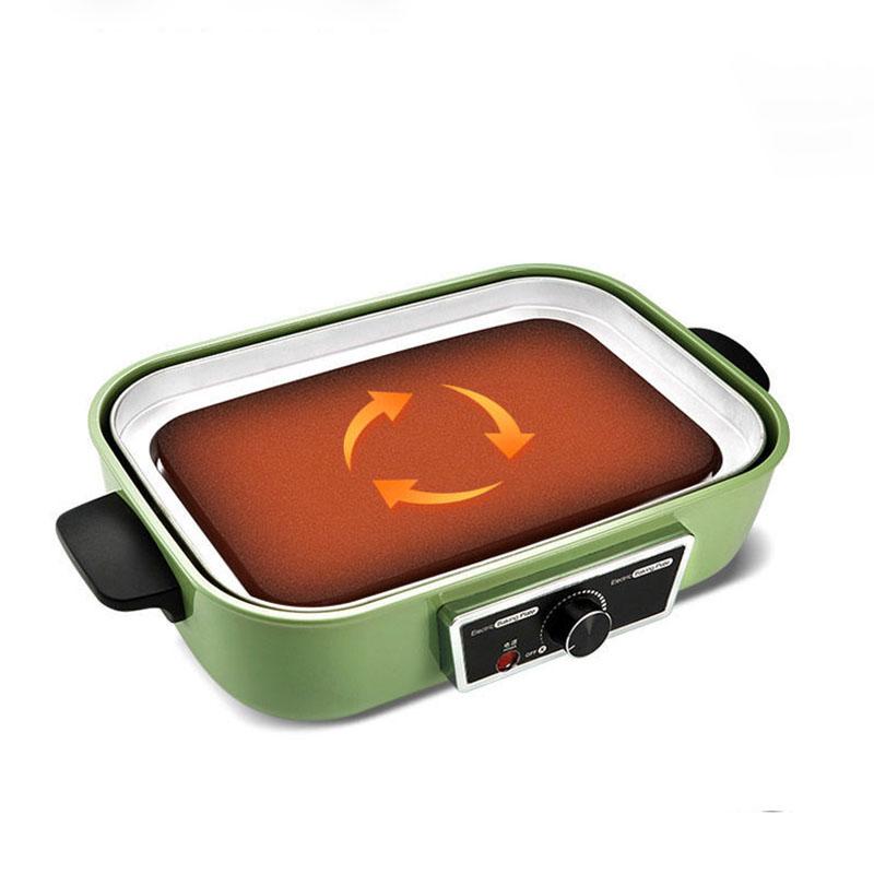 British Multi-function Cooking Pot Barbecue Meat Boiler Household Electric Pot for Frying and Cooking Fried Egg Barbecue Plate