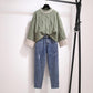 Coarse Wool Sweater Women's Short Loose Loose Outer Wear Twist Hedging Small Lazy Wind All-match Blouse Autumn and Winter Thickening
