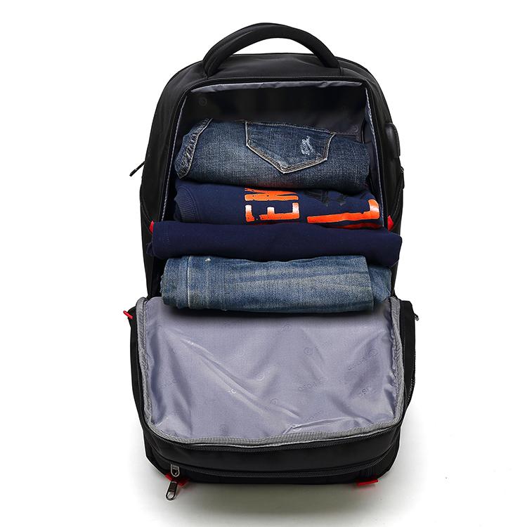 Men's Backpack Waterproof/Large Capacity /USB Charging Laptop Backpack 17 Inch School Bag for Boy Nylon/Canvas Black/Gray PS-501