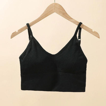 U-shaped Beautiful Back Small Suspender Belly Closing Vest Spring and Summer Bottoming Women's Underwear and Bra with Bra Cushion