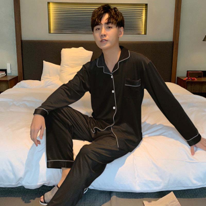 Gold Velvet Men's Pajamas Long-sleeved Spring-autumn-winter Leisure Plus Size Warm Home Service Suit