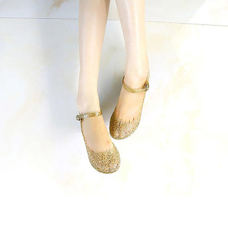 Crystal Sandals Wedge Women's Shoes High-heeled Shoes Women's Square Dance Shoes Baotou Hole Shoes