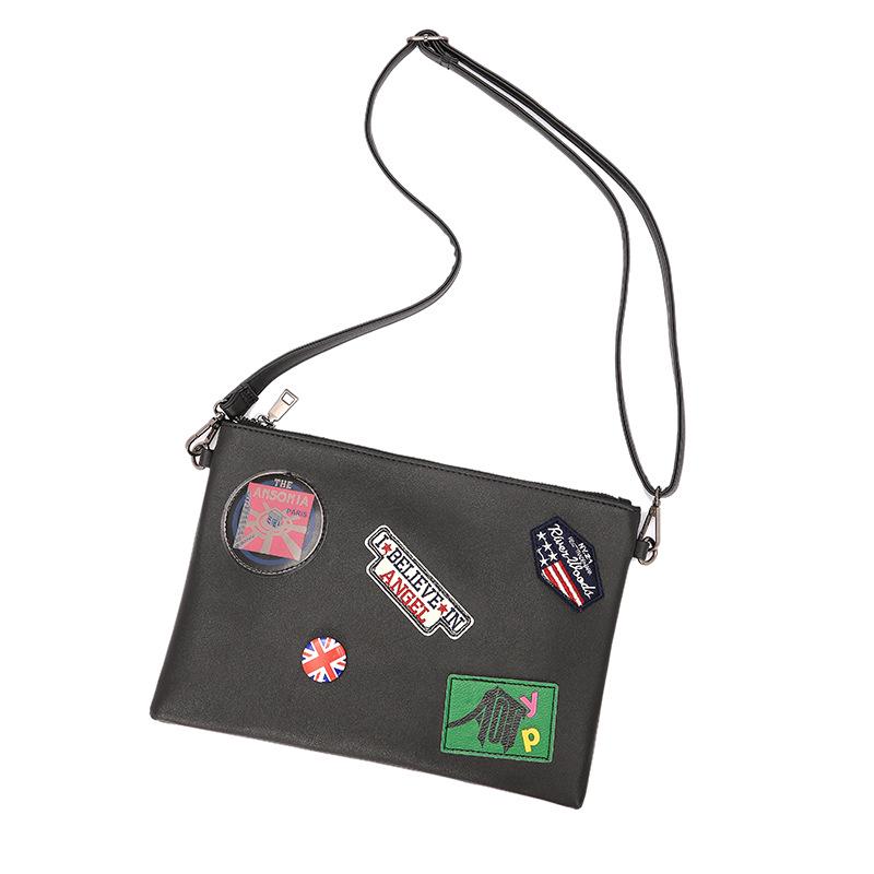 Business clutch bag men women medal leather large capacity anti-theft shoulder bag Crossbody bags