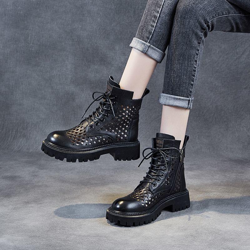 Inner Heightening Net Boots Summer Casual Fashion All-match Martin Boots Comfortable and Breathable Mesh Martin Boots