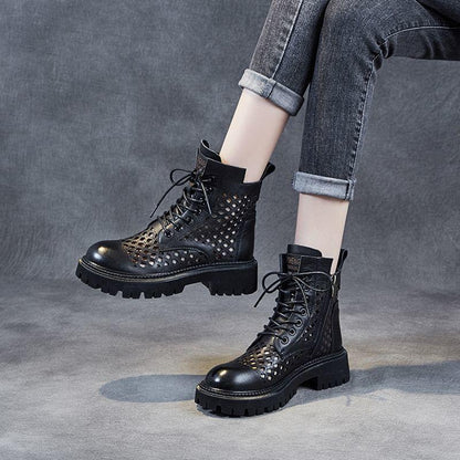 Inner Heightening Net Boots Summer Casual Fashion All-match Martin Boots Comfortable and Breathable Mesh Martin Boots