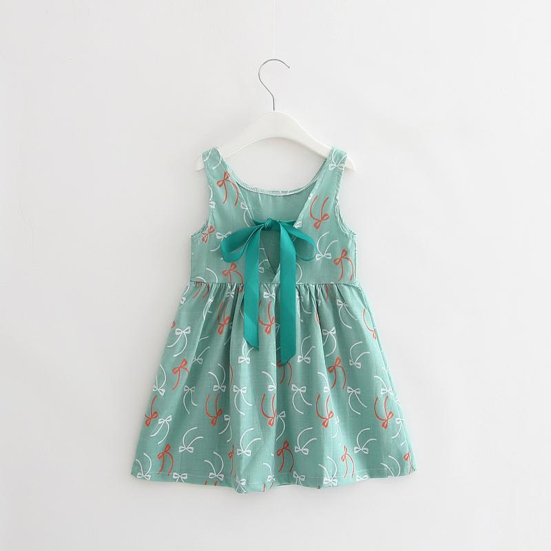 1-7 Years Baby Girls Sleeveless Flower Print Dresses Clothes Kids Summer Princess Dress Children Party Ball Pageant Dress Outfit