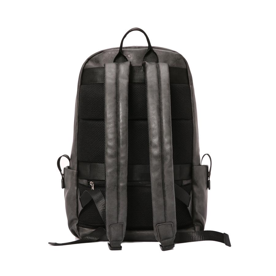 Leather Backpack Men Gray Anti-theft Waterproof Outdoor Travel Bag Student Book Computer Bags