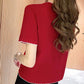Summer Short Sleeve Women's Solid Color V-neck T-shirt