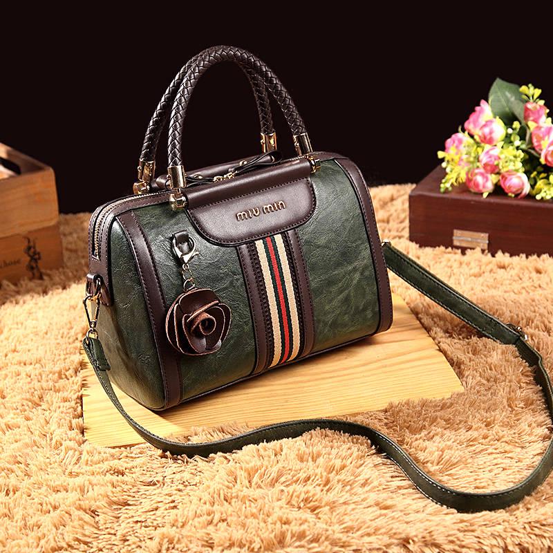 Leather HandBag Women Rose Flower Crossbody Shoulder Bags Totes