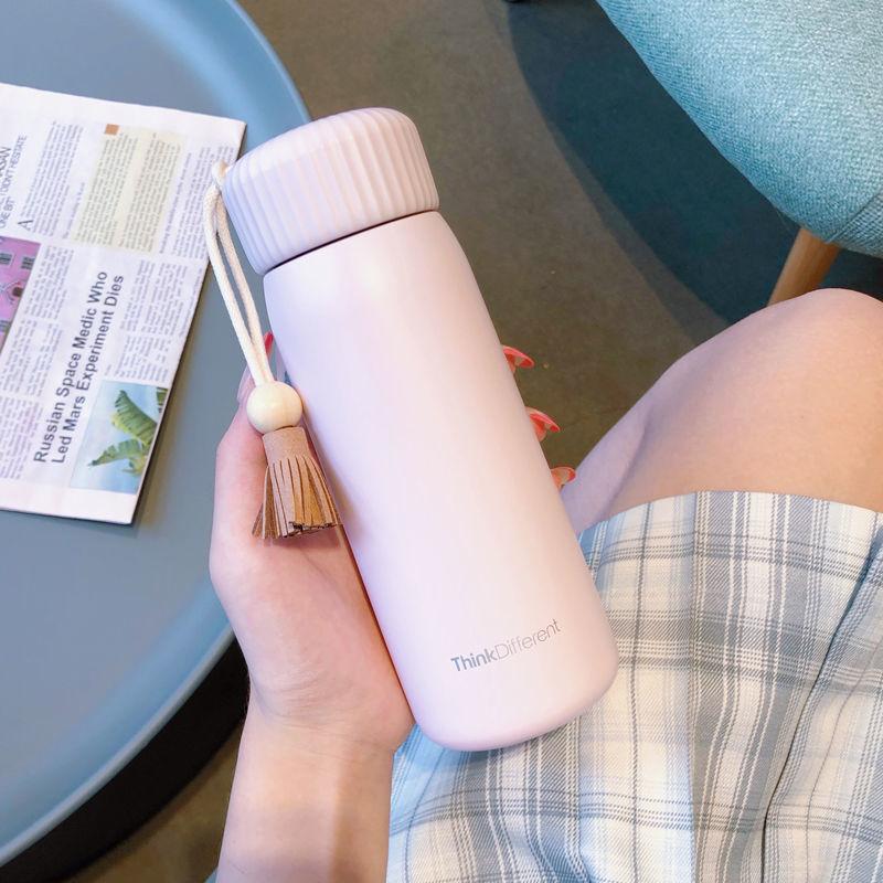 Japanese Vacuum Flask Ins Harajuku Style Ladies Cute Cup Simple and Fresh Tassel Student Girl Portable Water Cup