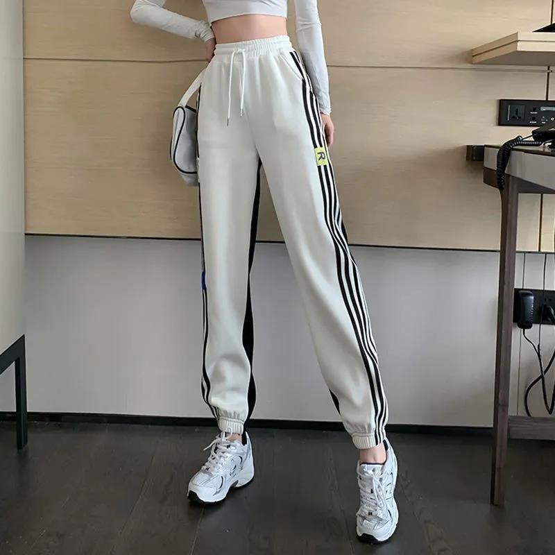 Cotton Sports Pants Women's Spring and Summer Casual Loose Loose and Thin Elastic Tight Feet All-match Harlan Pants Tide