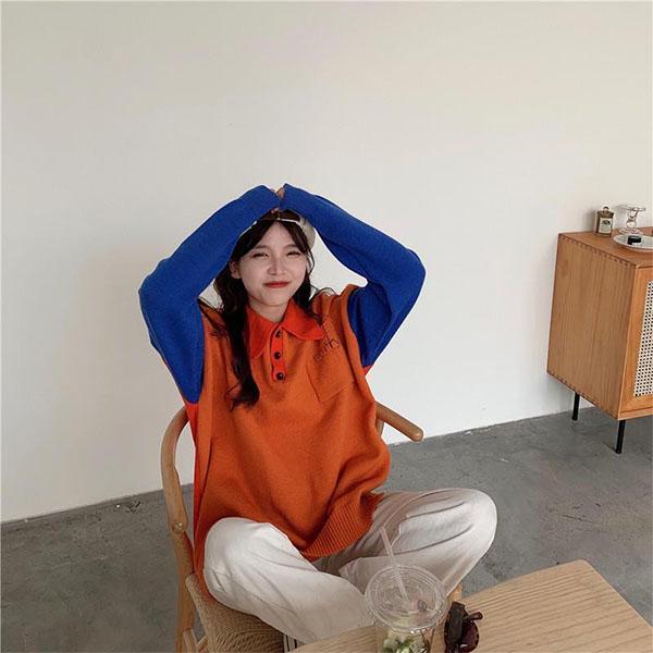 Autumn College Style Long-sleeved Polo-neck Sweater Female Student Loose Mid-length Sweater Coat