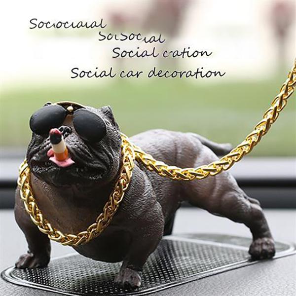 Car Decoration Creative Sunglasses Dog Car Central Control Personality Decorative Toy Car Supplies Small Decoration