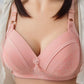 Spring and Summer Thin Section Large Size Anti-sagging Breasts No Steel Ring No Magnetic Gathered Women's Underwear Bra
