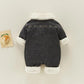 Baby Cowboy Bodysuit Autumn and Winter New Baby Handsome Cute Clothes Early Winter Plush Ha Clothes Go Out To Hold Clothes