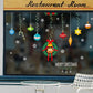 Double-sided Christmas ball ornaments glass window storefront removable wall stickers