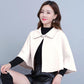 Jacket Women's Autumn and Winter All-match Shawl Cloak Outside Short Cloak Woolen Coat Temperament Elegant Lady Shawl