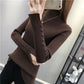 Autumn and Winter Half Turtleneck Loose Bottoming Shirt Button Split Sleeve Sweater Slim Casual Knit Sweater
